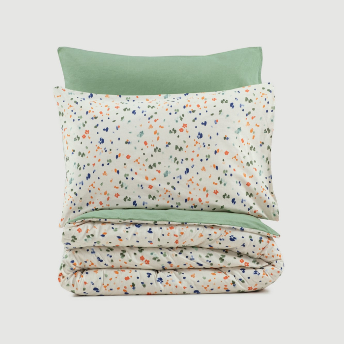 Lenjerie de pat ranforce, o persoana, bumbac 100%, Cotton Box, Lola - Green [3]