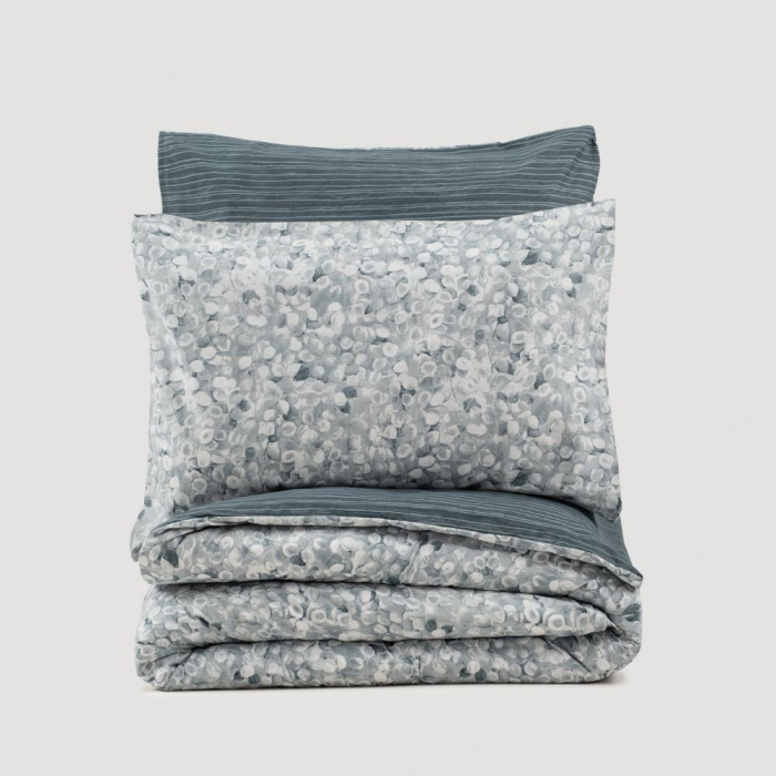 Lenjerie de pat ranforce, o persoana, bumbac 100%, Cotton Box, Molly - Anthracite [3]