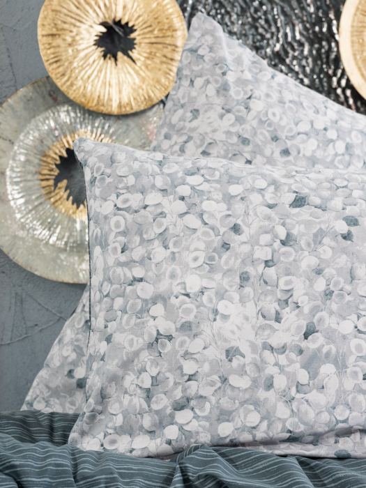 Lenjerie de pat ranforce, o persoana, bumbac 100%, Cotton Box, Molly - Anthracite [2]