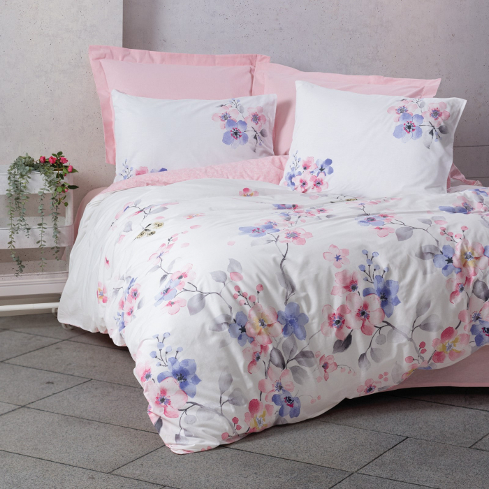 Lenjerie de pat ranforce, o persoana, bumbac 100%, Cotton Box, Jayda - Pink [1]