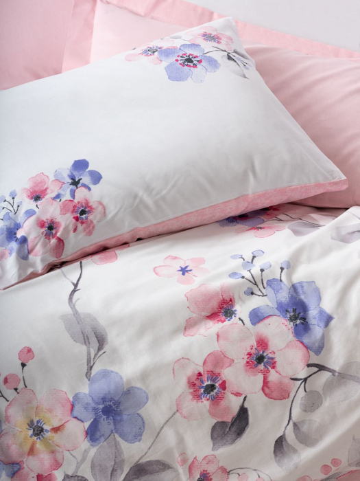 Lenjerie de pat ranforce, o persoana, bumbac 100%, Cotton Box, Jayda - Pink [2]