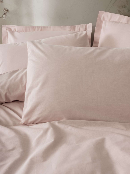 Lenjerie de pat ranforce, o persoana, bumbac 100%, Cotton Box, Plain - Powder [2]