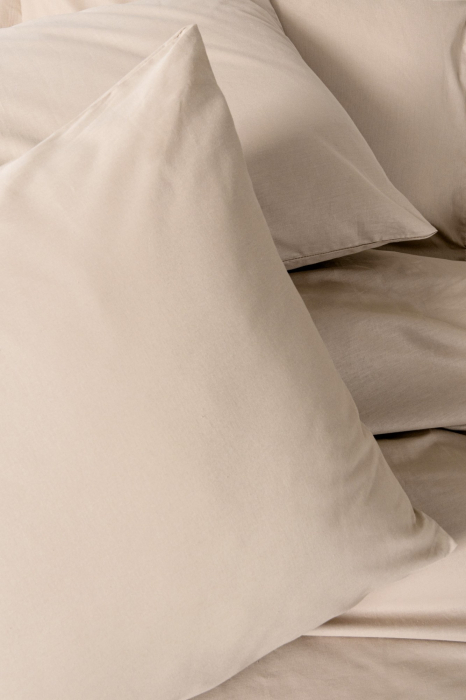 Lenjerie de pat ranforce, o persoana, bumbac 100%, Cotton Box, Plain - Beige [2]