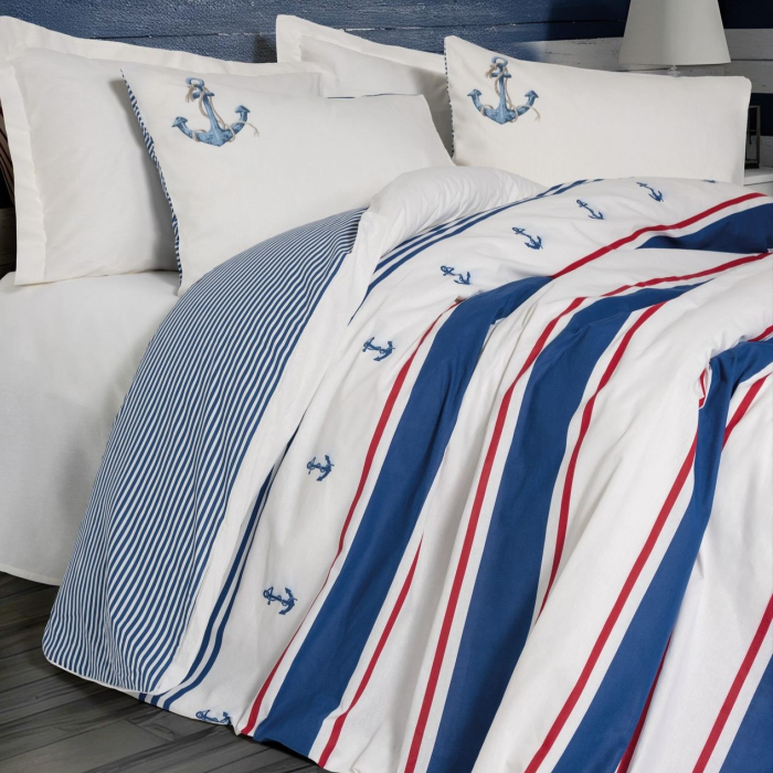 Lenjerie de pat ranforce, o persoana, bumbac 100%, Cotton Box, Brine - Ecru [1]