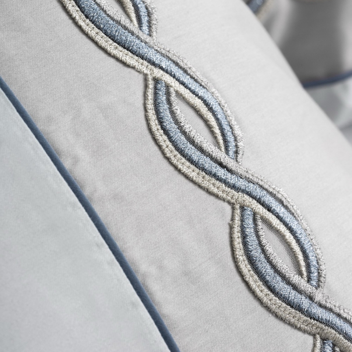 Lenjerie de pat satin premium brodată, 6 piese, bumbac 100%, Cotton Box, Fedory - Grey [3]