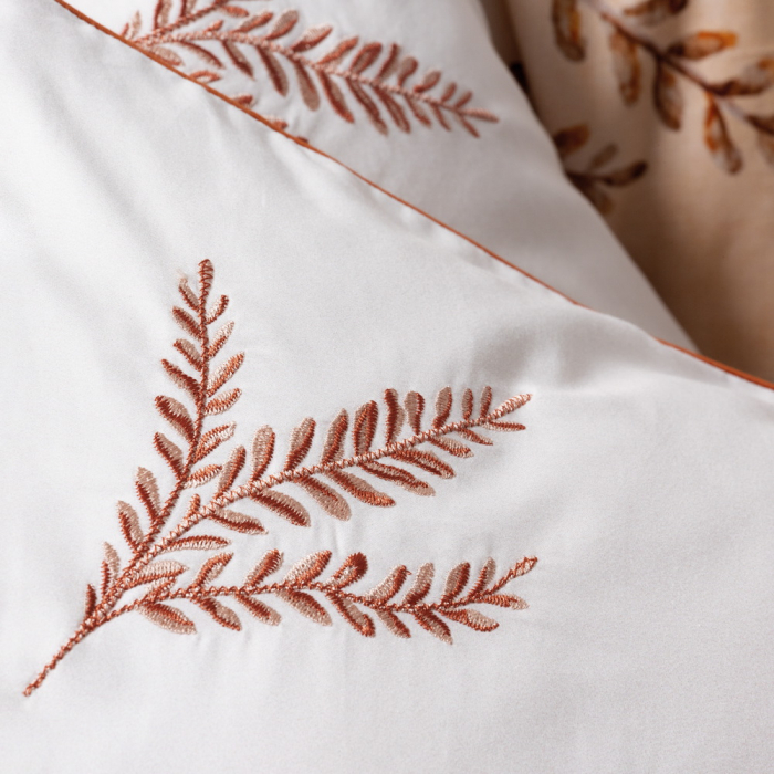 Lenjerie de pat Elite satin  brodată, 6 piese, bumbac 100%, Cotton Box, Elite - Ecru [3]