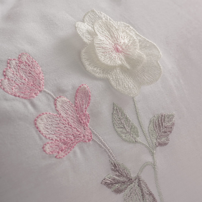 Lenjerie de pat satin premium brodată, 6 piese, bumbac 100%, Cotton Box, Jolie - Pink [4]