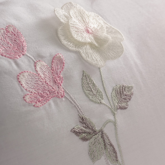 Lenjerie de pat satin premium brodată, 6 piese, bumbac 100%, Cotton Box, Jolie - Pink [3]