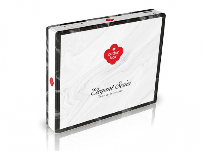 Lenjerie de pat damasc satinat premium, bumbac 100%, Cotton Box, Beige [2]