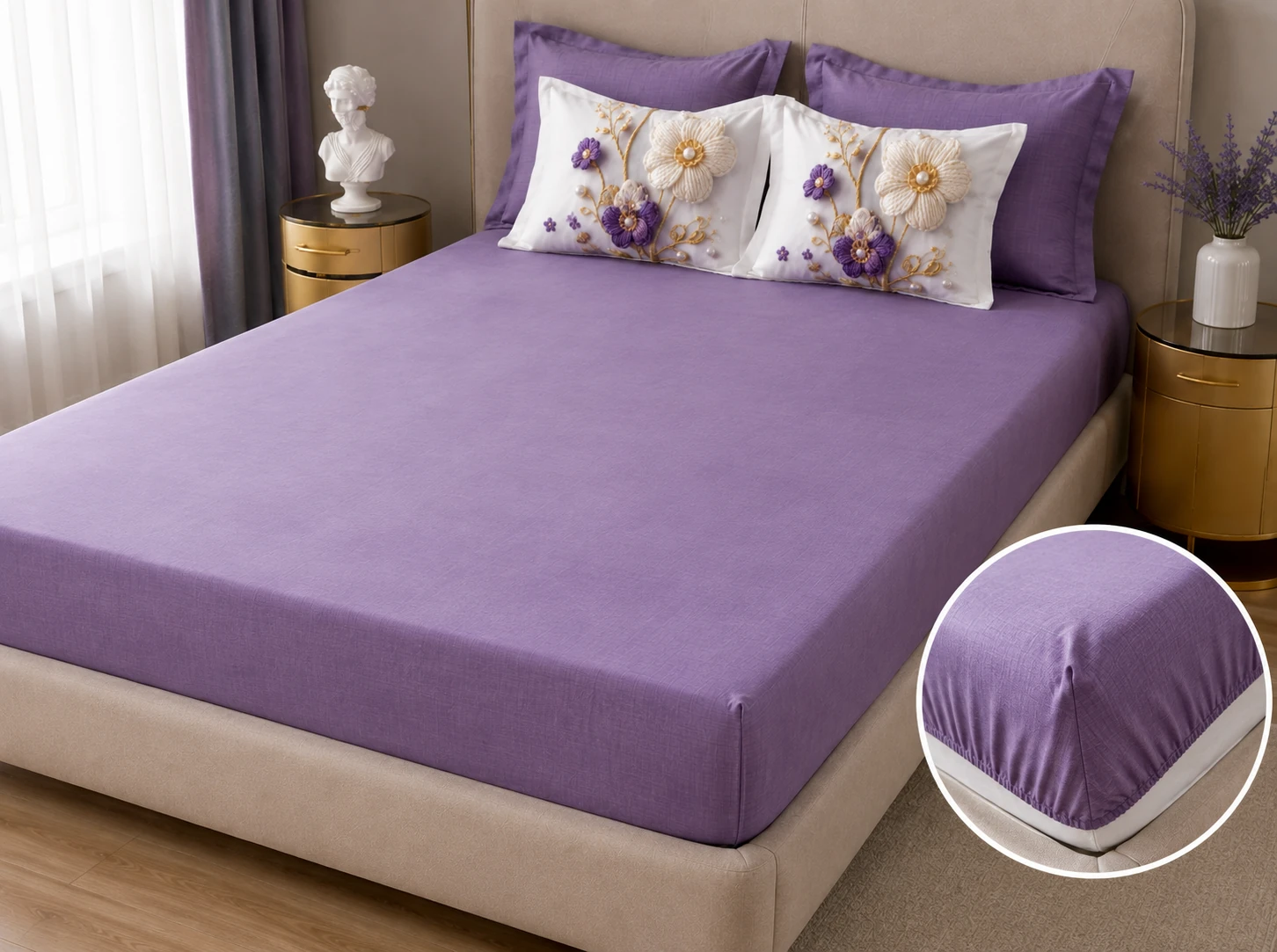 Lenjerie Finet 6 piese cu husa de pat pentru saltea de 160×200 si 180×200 [5]