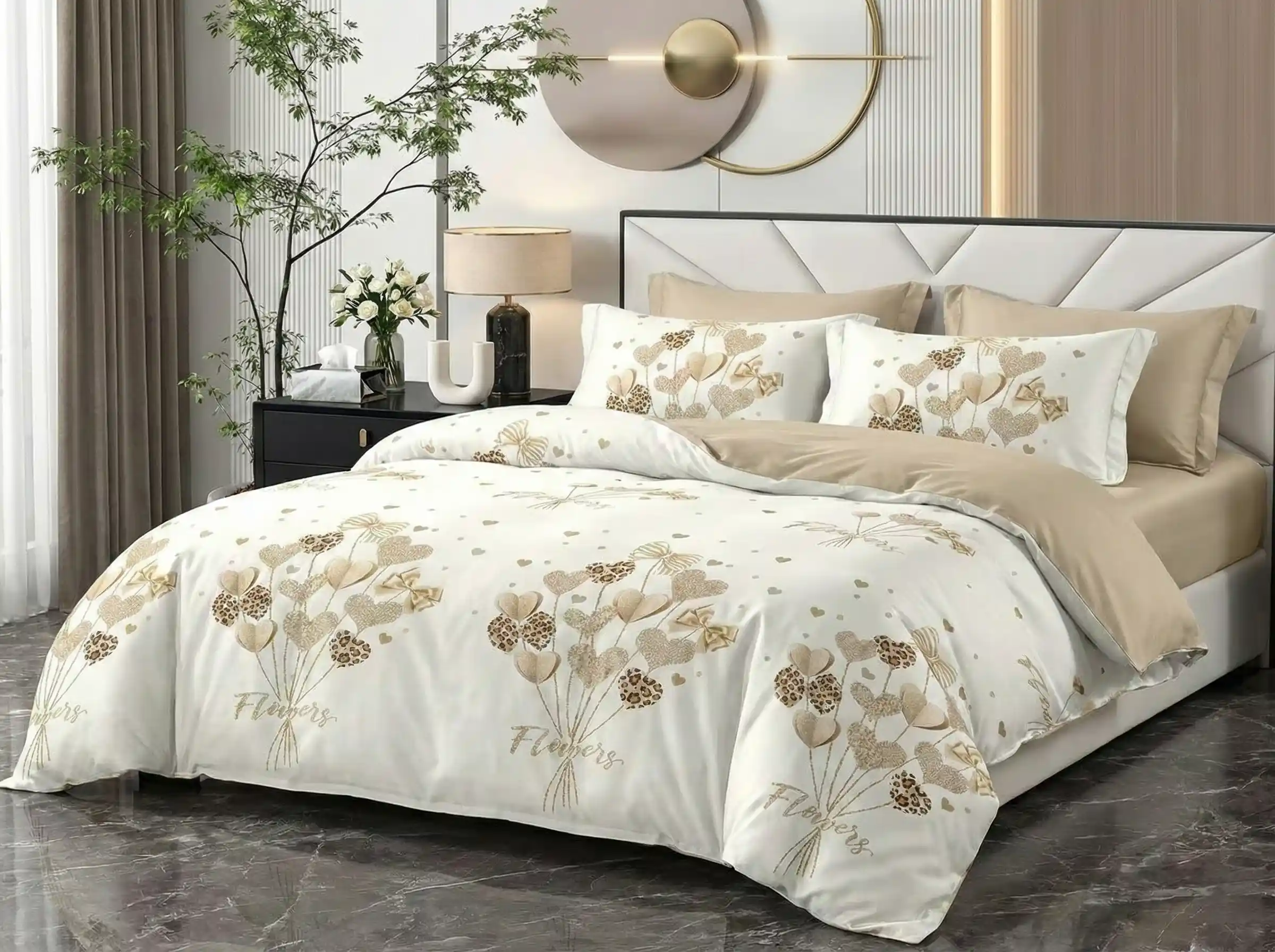 Lenjerie Finet 6 piese cu husa de pat pentru saltea de 160x200 si 180x200 [4]