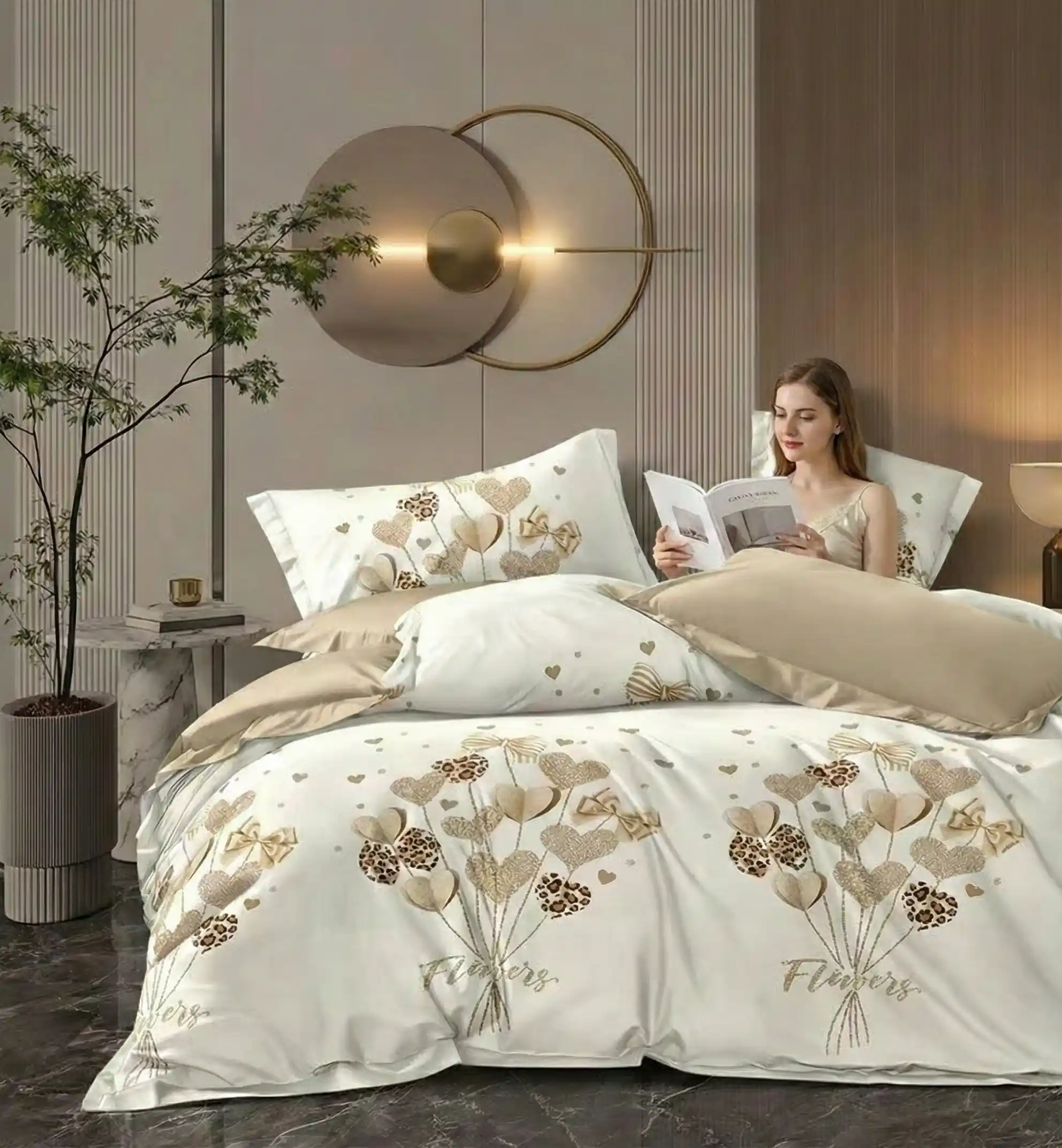 Lenjerie Finet 6 piese cu husa de pat pentru saltea de 160x200 si 180x200 [2]