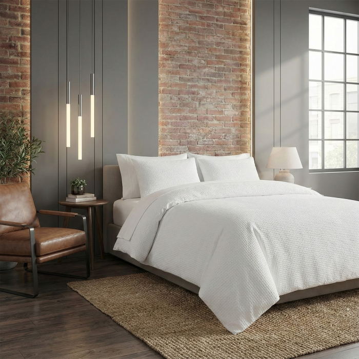 Lenjerie Gofre nesifonabila - Marime: King 6 piese cu husa [3]