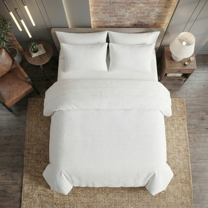 Lenjerie Gofre nesifonabila - Marime: King 6 piese cu husa [2]