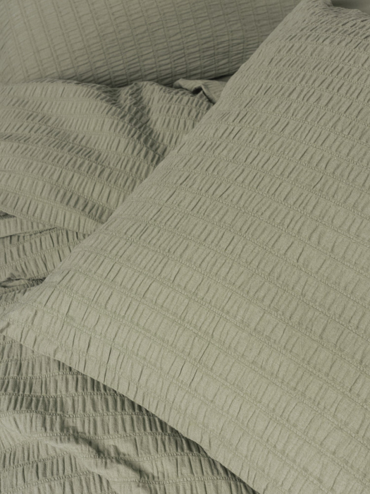 Lenjerie pat dublu, creponata, 6 piese, Cotton Box, Sungai - Green [3]