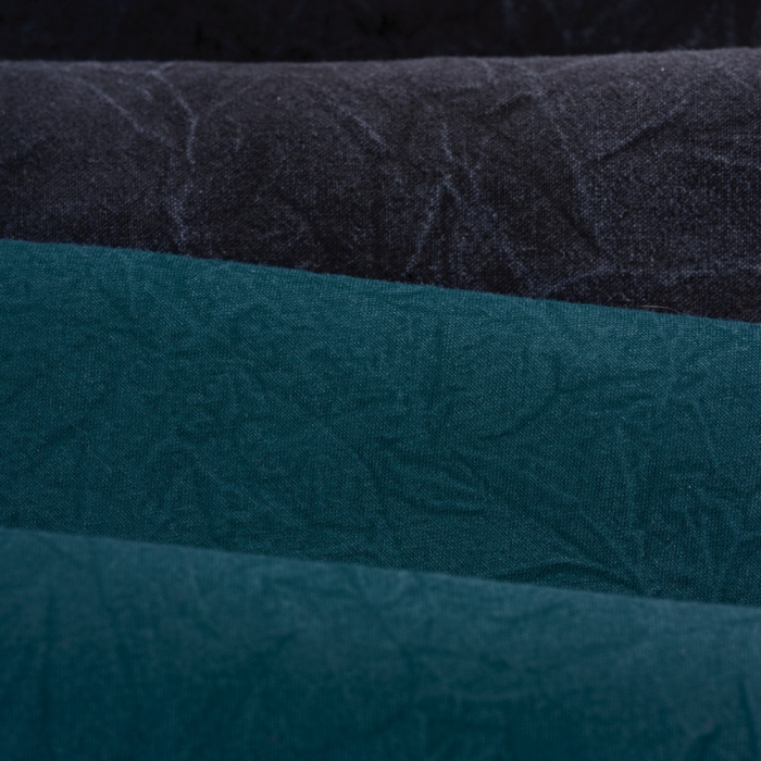 Lenjerie de pat dublu, poplin prespalat, Cotton Box, Crash - Petrol Blue [2]