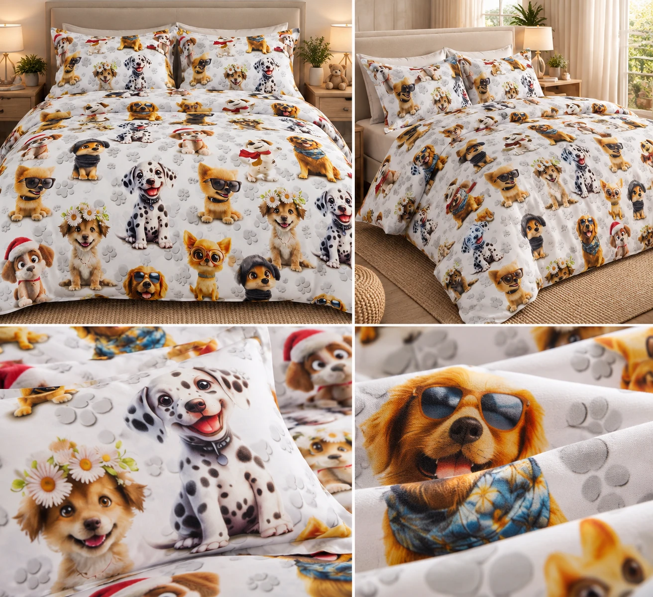 Lenjerie pat Ranforce 100% Cotton Pro (Cozy Dog Print) - Marime: O persoana [2]