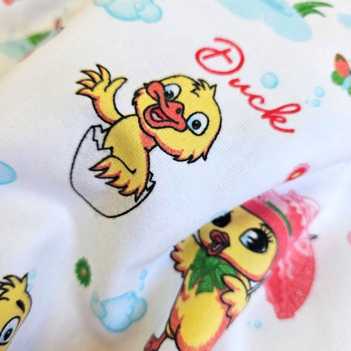 Material textil finet, 240cm, 100% bumbac, Alb cu ratuste [3]