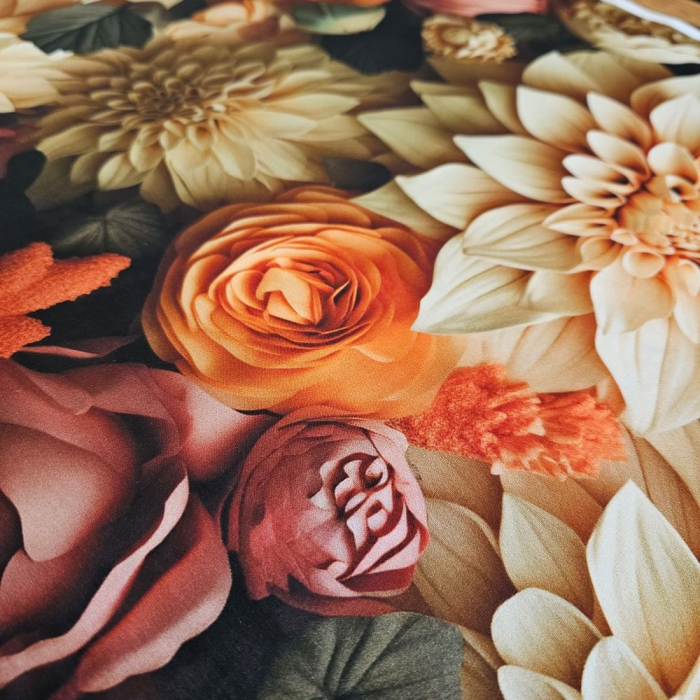 Material textil ranforce 5D, 240cm, bumbac 100%, Floare de dalie [3]