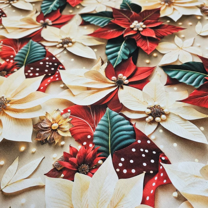 Material textil ranforce 5D, 240cm, bumbac 100%, Craciun - Craciunite [3]