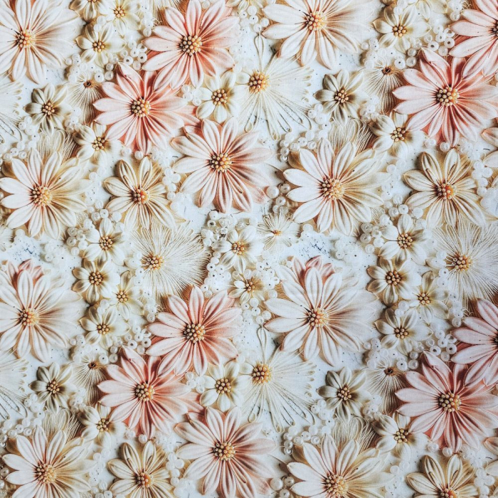 Material textil ranforce 5D, 240cm, bumbac 100%, Floare de gerbera [2]