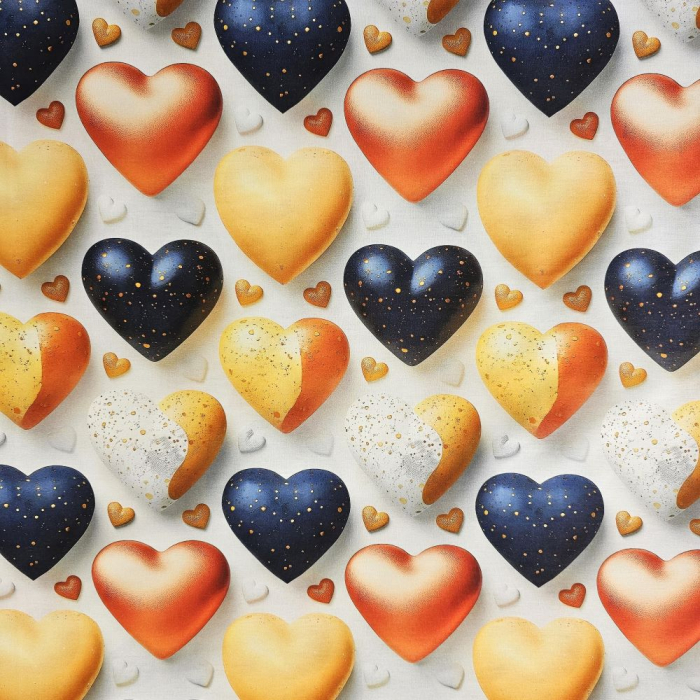 Material textil ranforce 5D, 240cm, bumbac 100%, Inimioare multicolore [2]