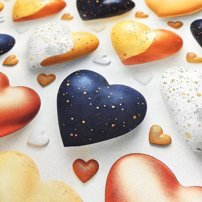 Material textil ranforce 5D, 240cm, bumbac 100%, Inimioare multicolore [3]