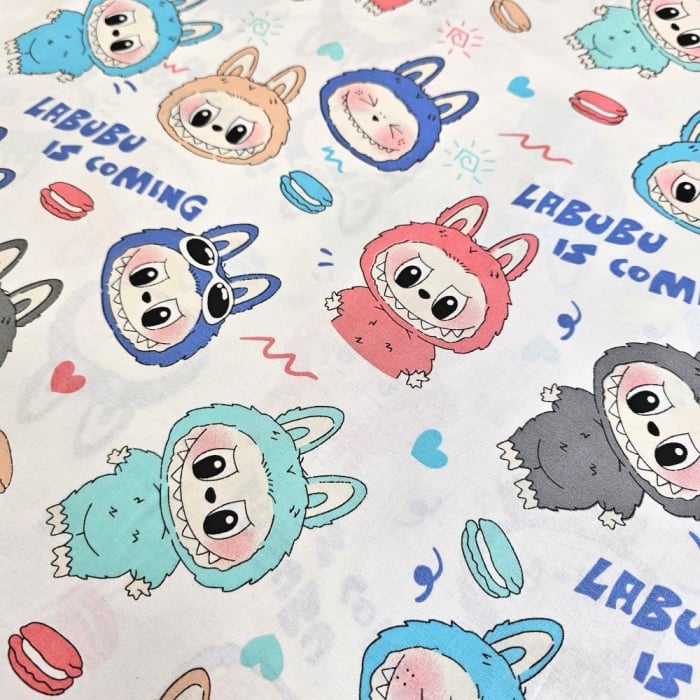 Material textil ranforce, bumbac 100%, Alb cu La Bubu [1]