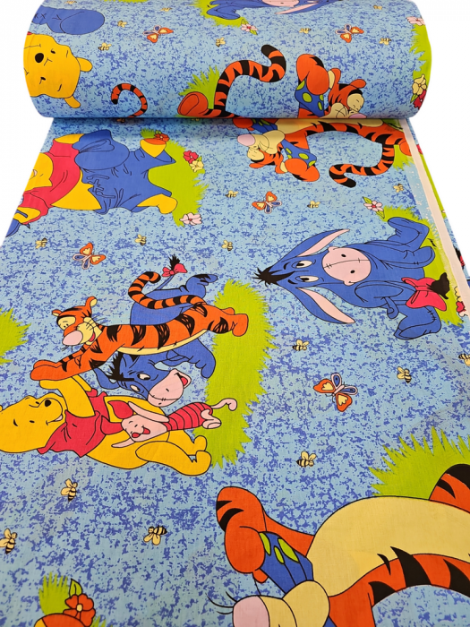 Material textil ranforce, bumbac 100%, Winnie - albastru [2]