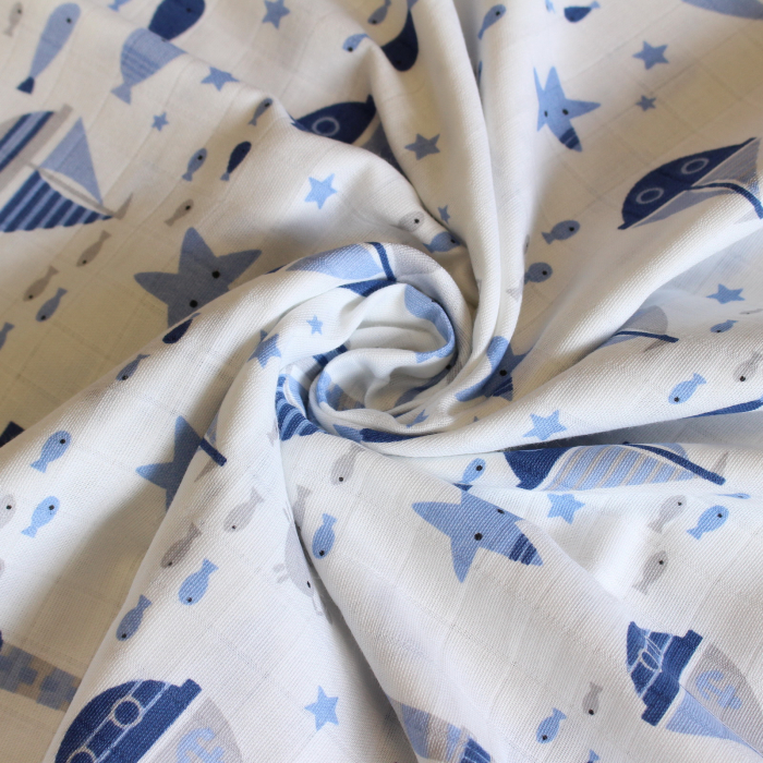 Muselina Marin bleu 1.6m [2]