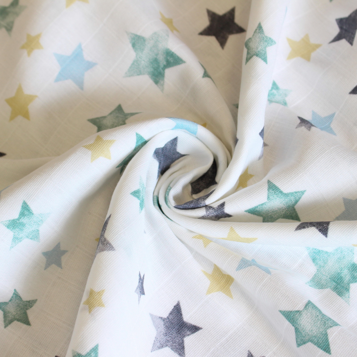 Muselina Stelute turcoaz si gri 1.6m [2]