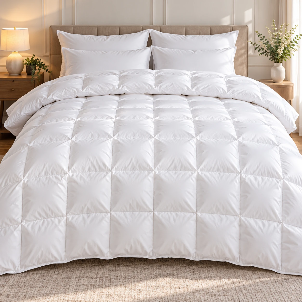 Pilota Casetata Luxury cu Puf de Gasca 100% - Bumbac Natural, 200x230 cm [2]