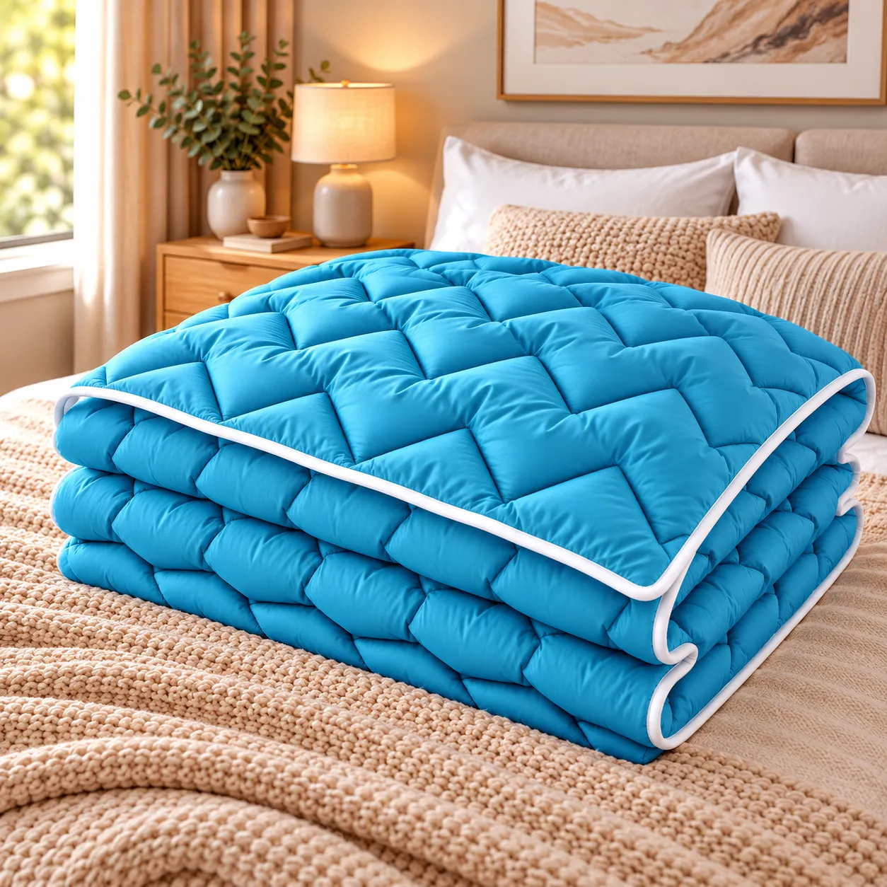 Pilota Pufoasa Matlasata Turquoise [2]