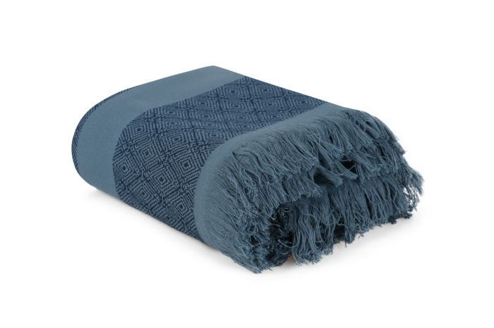 Prosop de baie, 75x150cm, Cotton Box, Twins - Indigo Blue [2]