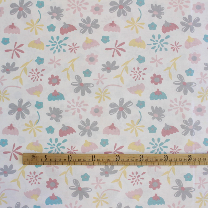 Ranforce alb cu floricele gri [3]