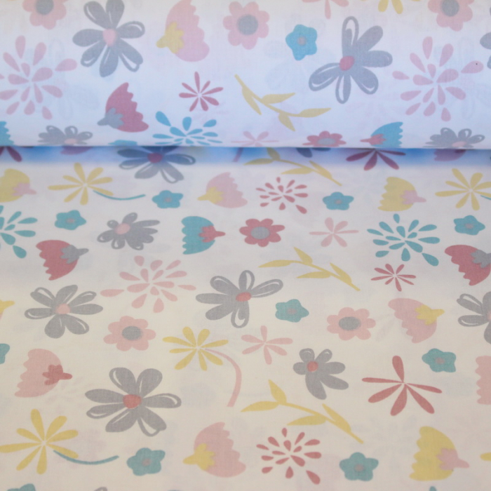 Ranforce alb cu floricele gri [2]