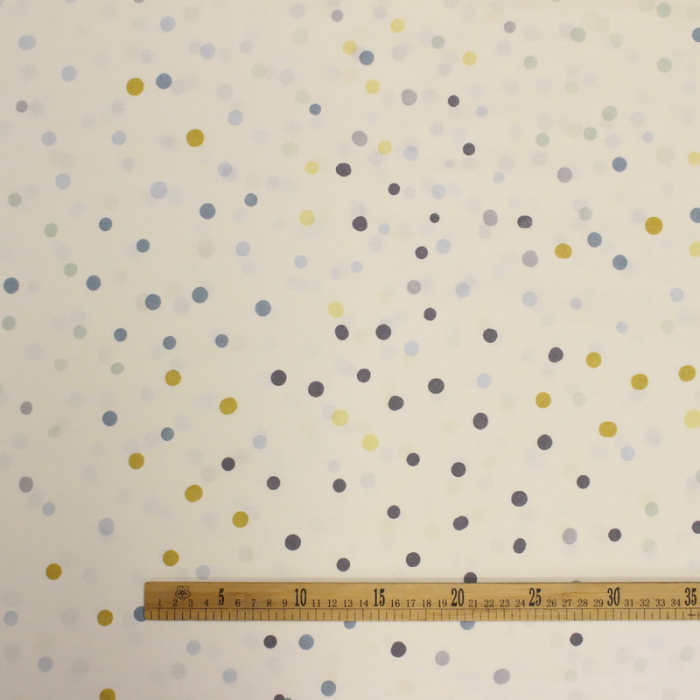 Ranforce alb cu buline bleu/aurii/verzi [4]