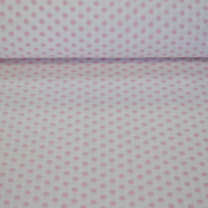 Ranforce alb cu bulinute roz [2]