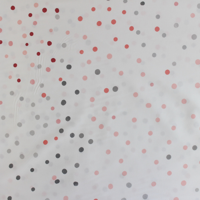 Ranforce alb cu bulinute corai si gri [2]