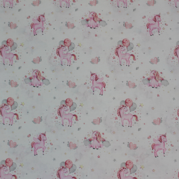 Ranforce alb cu unicorni roz [3]