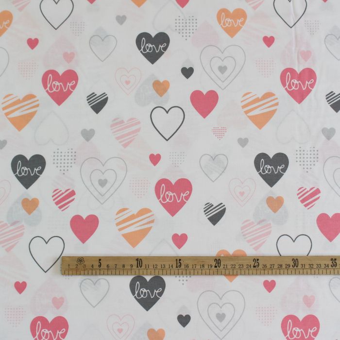 Ranforce alb Love - gri și roz [3]