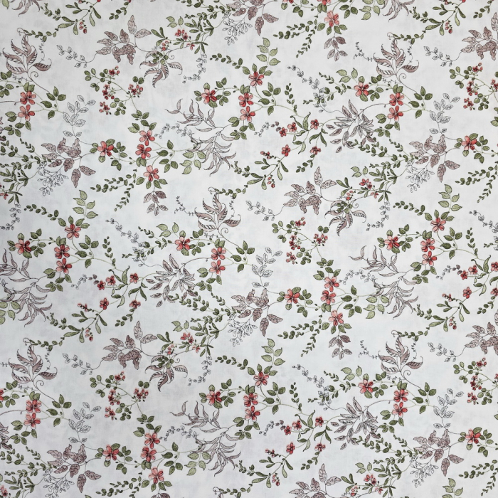 Ranforce alb cu flori de camp rosii [3]