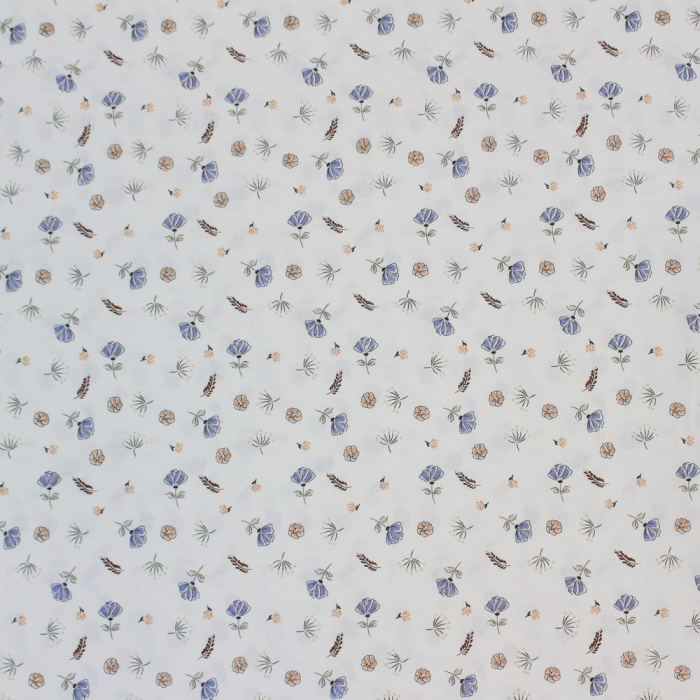 Ranforce alb cu floricele mici albastre [2]