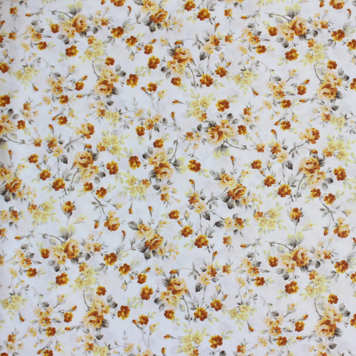 Ranforce alb cu trandafiri mici galbeni [2]