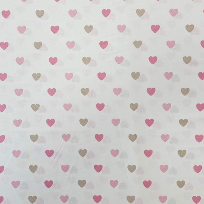 Ranforce alb cu inimioare roz si crem [2]