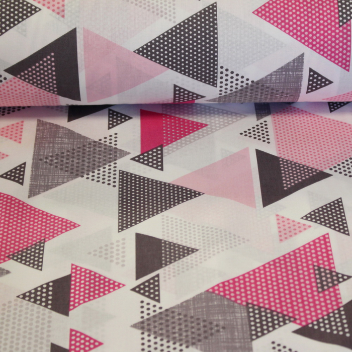 Ranforce alb cu triunghiuri roz și gri [2]