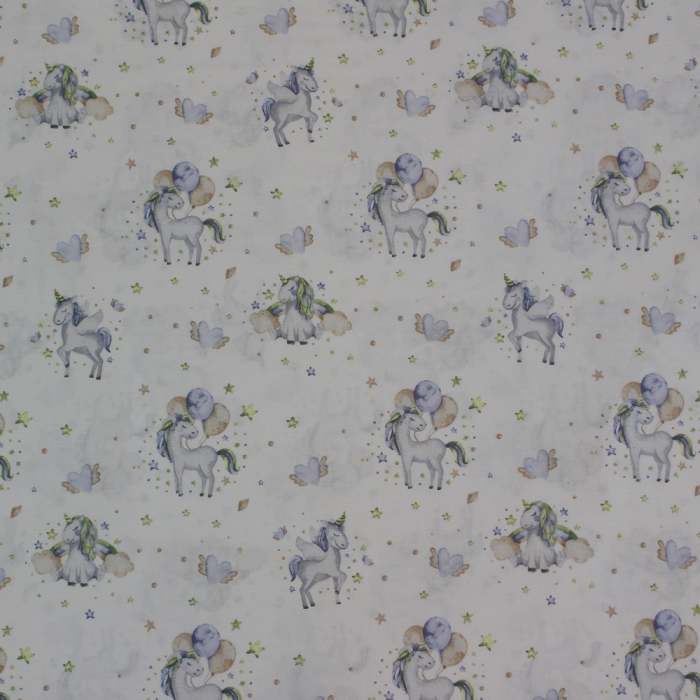 Ranforce alb cu unicorni bleu [3]