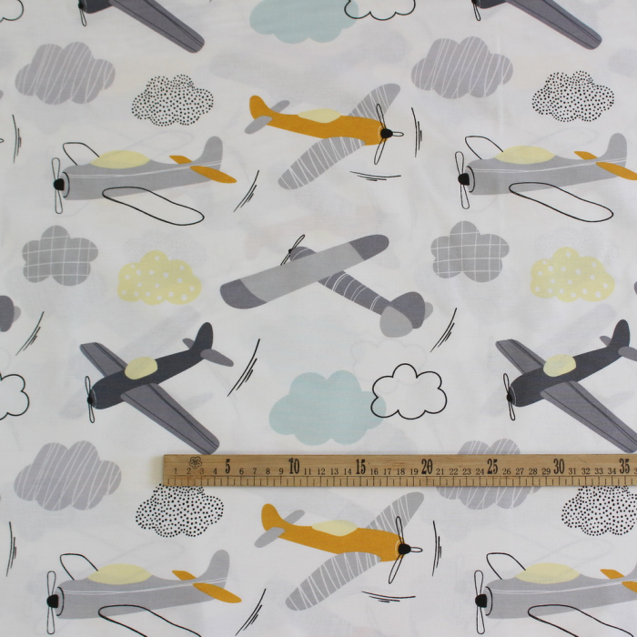 Ranforce alb cu avioane și nori turcoaz [3]