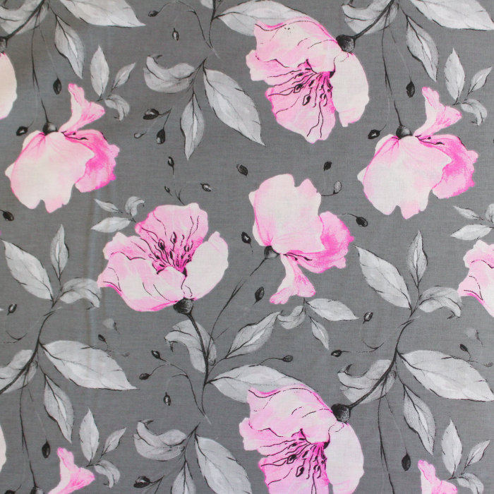 Ranforce gri cu magnolii roz [2]