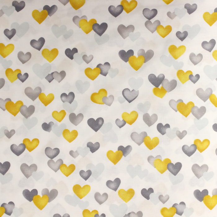 Ranforce alb cu inimioare galbene si gri [2]